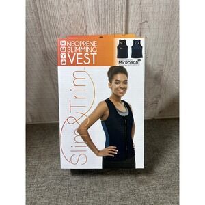 Slim & Trim Womens Neoprene Slimming Racerback Vest Front Zip Large Microfresh